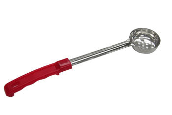 Adcraft One Piece Ladoon (2oz., perforated bowl, red handle)
