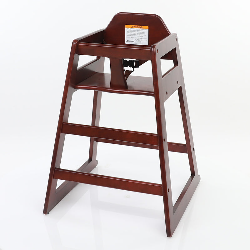 Adcraft Wooden High Chair, in Mahogany