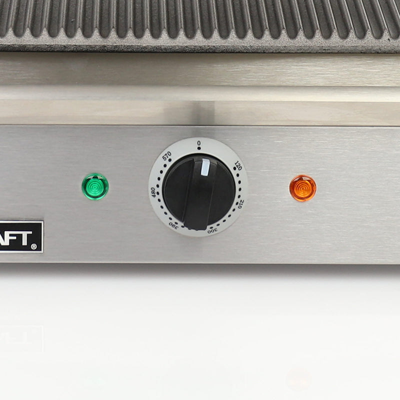 Adcraft Panini Grill with Grooved Plates, in Stainless Steel