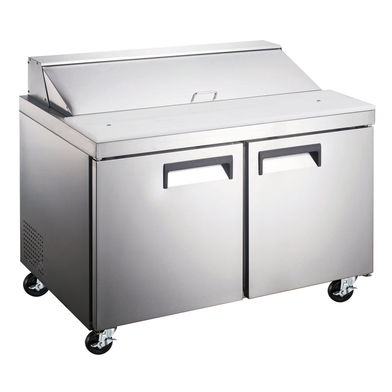 U-Star 2 Door Refrigerated Salad/Sandwich Prep Table, in Silver