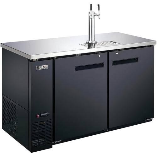 Black Diamond 1 Double Tap Tower Beer Dispenser, 19.1 cu ft Capacity, in Black