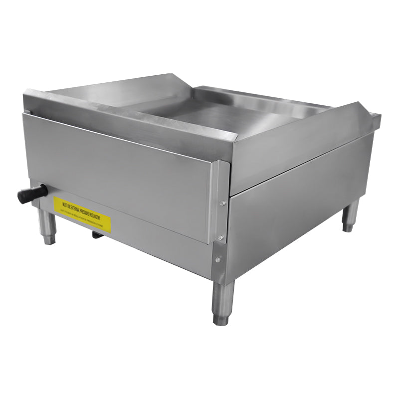 Black Diamond 24" Heavy Duty Thermostatic Gas Griddle, 2 Burners, in Stainless Steel