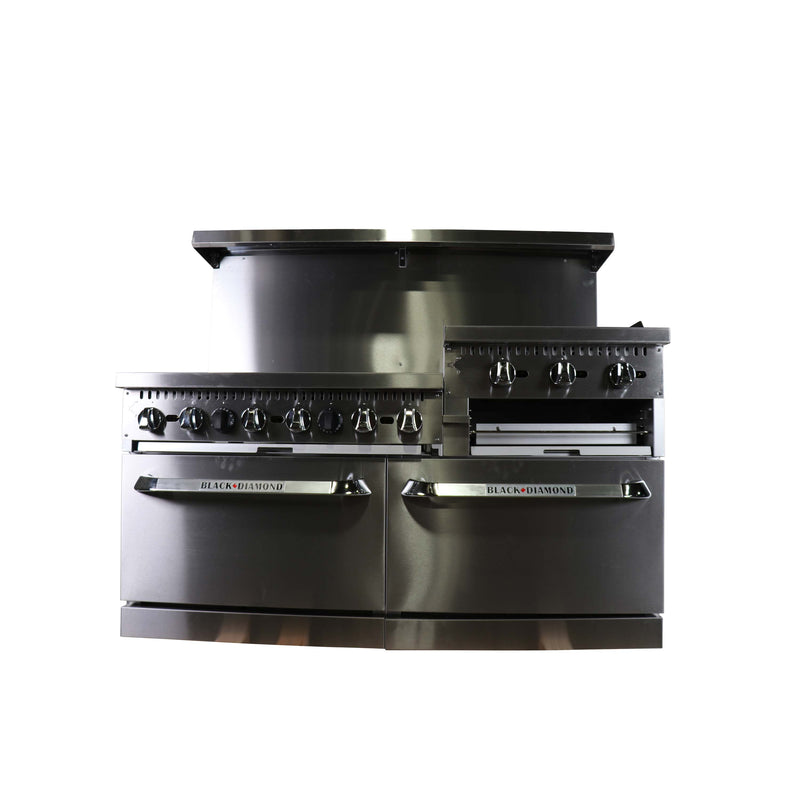 Black Diamond Gas Range with Raised Griddle Combo, in Stainless Steel