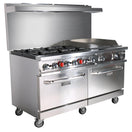 Black Diamond Gas Range with Griddle Combo, 180,000 BTUs, 60"W, in Stainless Steel