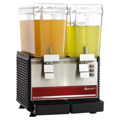 Adcraft Double 3 Gallon Bowl Refrigerated Drink Dispenser, in Black/Silver