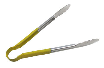 Adcraft Scalloped Edge Tong (10", yellow)