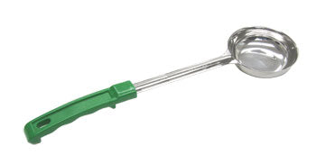 Adcraft One Piece Ladoon (3 oz., solid bowl, green handle.)