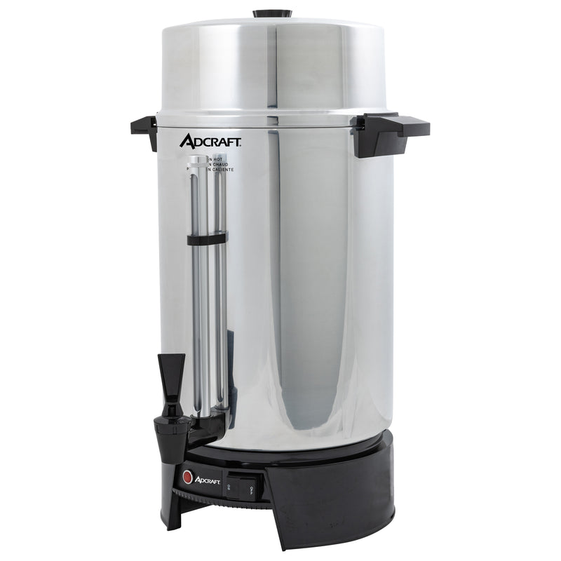 Adcraft 100 Cup Coffee Urn, 1500W, in Silver