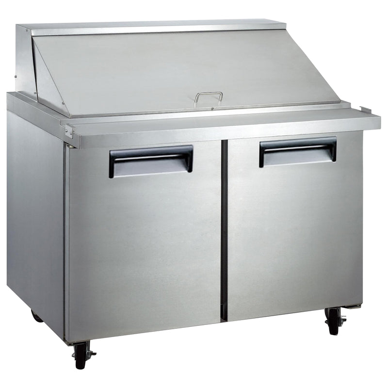 Grista 2 Door Refrigerated Mega Top Salad/Sandwich Prep Table, in Silver/White