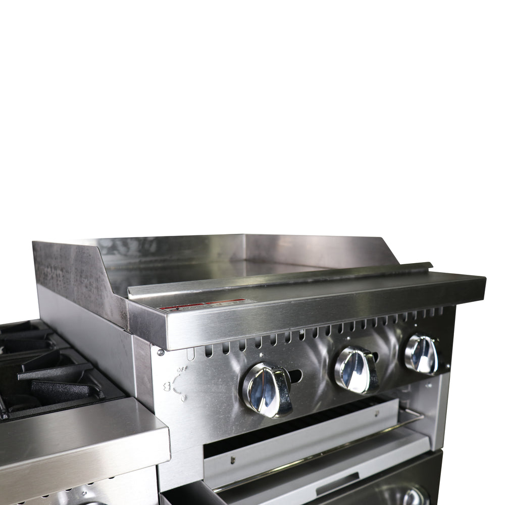 Black Diamond Gas Range with Raised Griddle-Broiler Combo, 60"W, in Stainless Steel