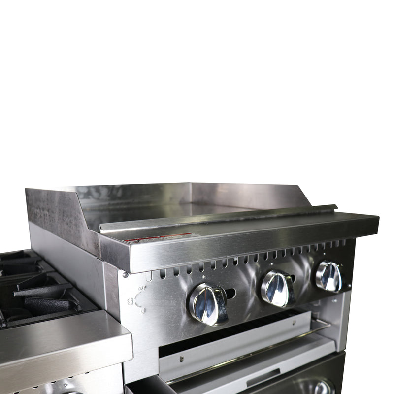 Black Diamond Gas Range with Raised Griddle Combo, in Stainless Steel