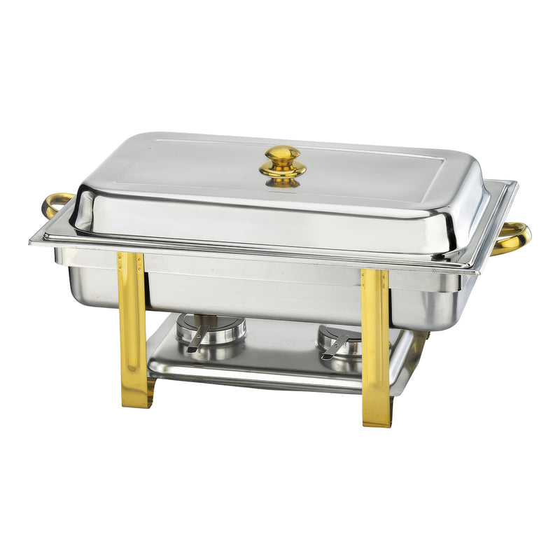 Adcraft Gold Riviera Chafer, 8qt., Oblong, Stainless Steel