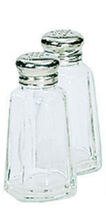 Adcraft Glass Salt and Pepper Shaker, 2 oz. capacity, 3-1/2" high