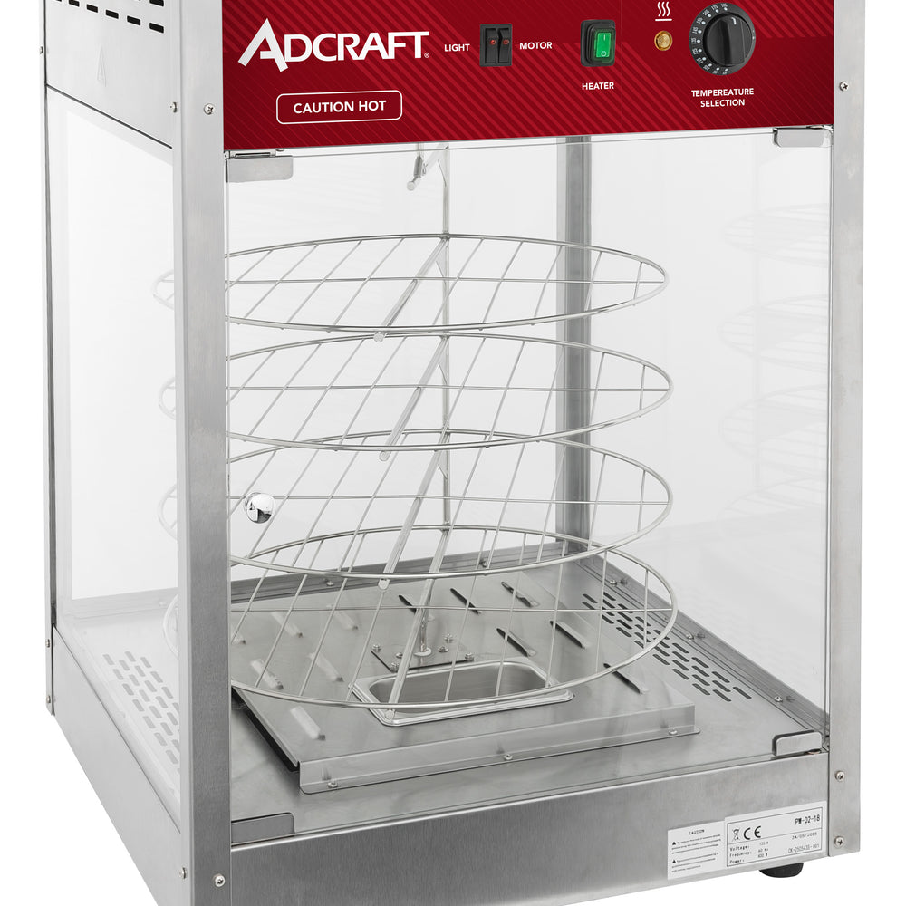 Adcraft Rotating 18" Pizza Display, in Stainless Steel