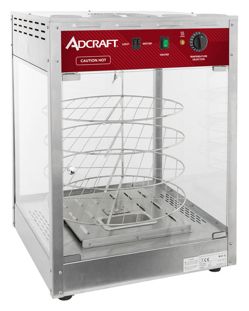 Adcraft Rotating 18" Pizza Display, in Stainless Steel