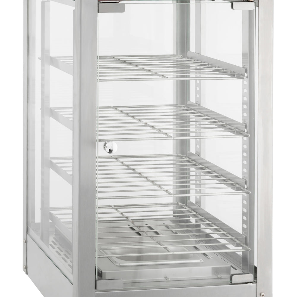 Adcraft Heated Pizza Display Warmer 12”, 1 Door, in Stainless Steelk