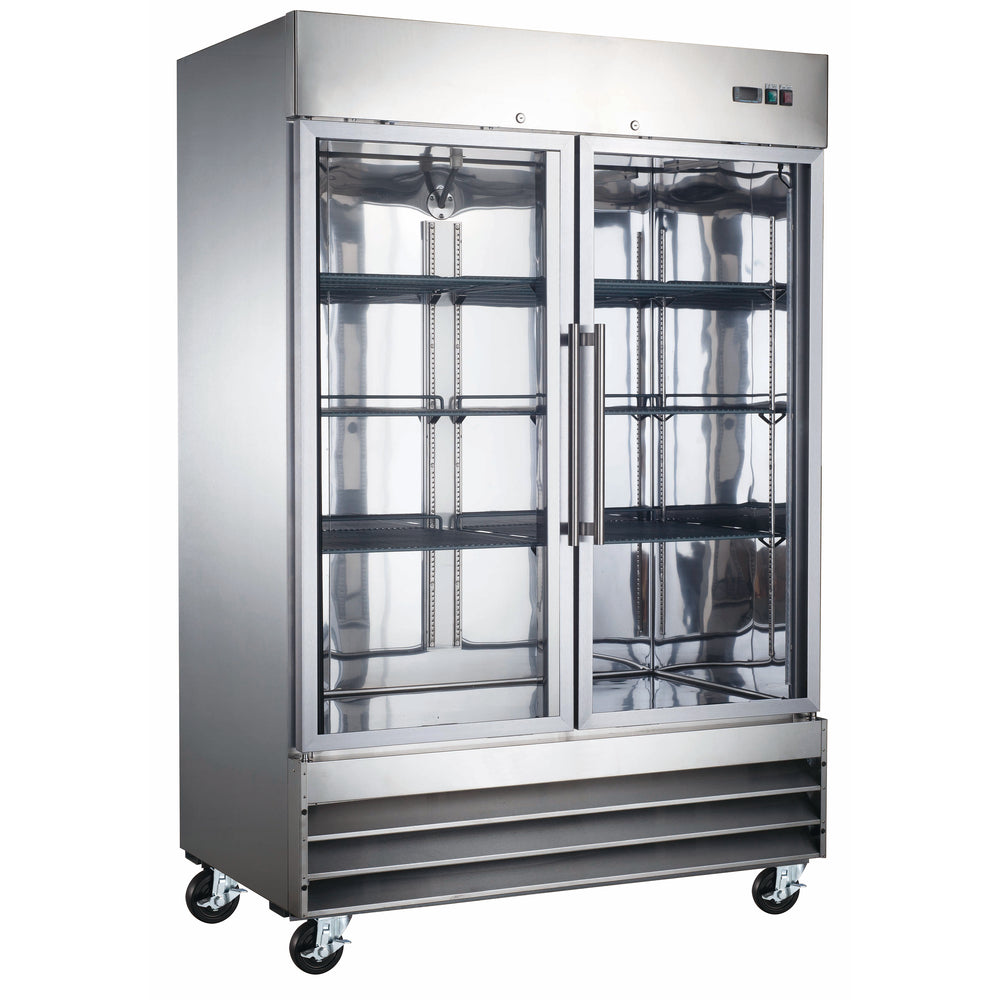 Black Diamond 2 Glass Door Reach-In Refrigerator, 46.7 cu ft Capacity, in Stainless Steel
