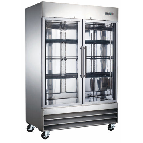 Black Diamond 2 Glass Door Reach-In Refrigerator, 46.7 cu ft Capacity, in Stainless Steel
