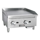 Black Diamond 24" Standard Series Gas Griddle, 2 Burners, in Stainless Steel