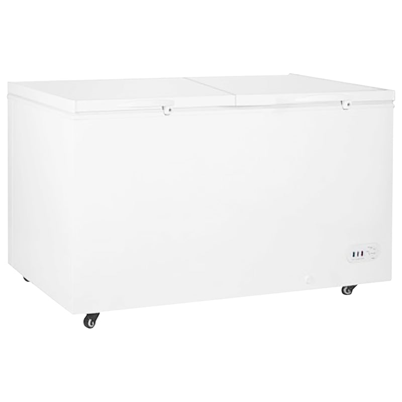 Black Diamond Chest Freezer, Two Solid Doors, 15.4 cu ft, in White