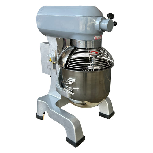 Black Diamond 20 Qt Planetary Mixer, Commercial Grade, 120V, 1.5 HP, Stainless Steel Bowl, in Gray