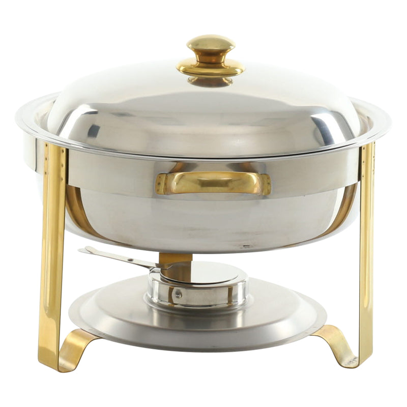 Adcraft Gold Royal Chafer, 4qt., Round, Stainless Steel