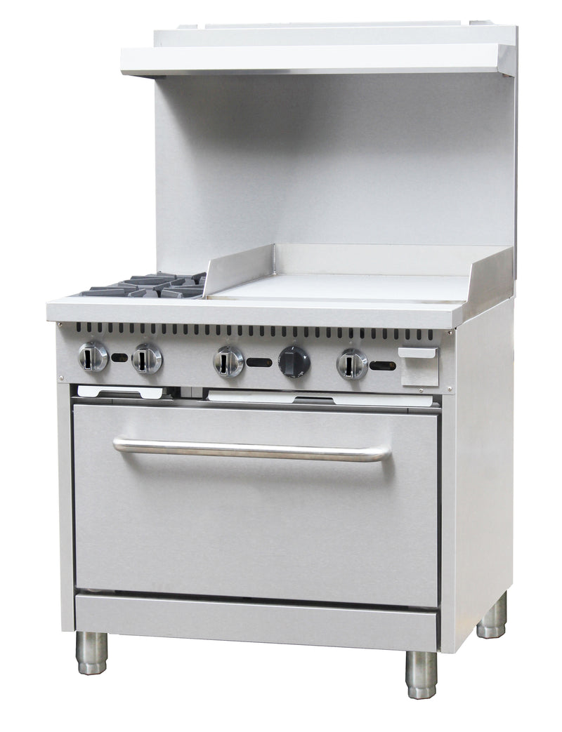 Black Diamond Gas Range with Griddle Combo, in Stainless Steel