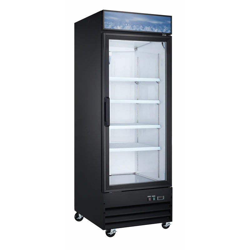 U-Star 1 Swing Glass Door Merchandiser Refrigerator, in Black