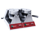 Adcraft Double Belgian Waffle Maker, 7", in Stainless Steel