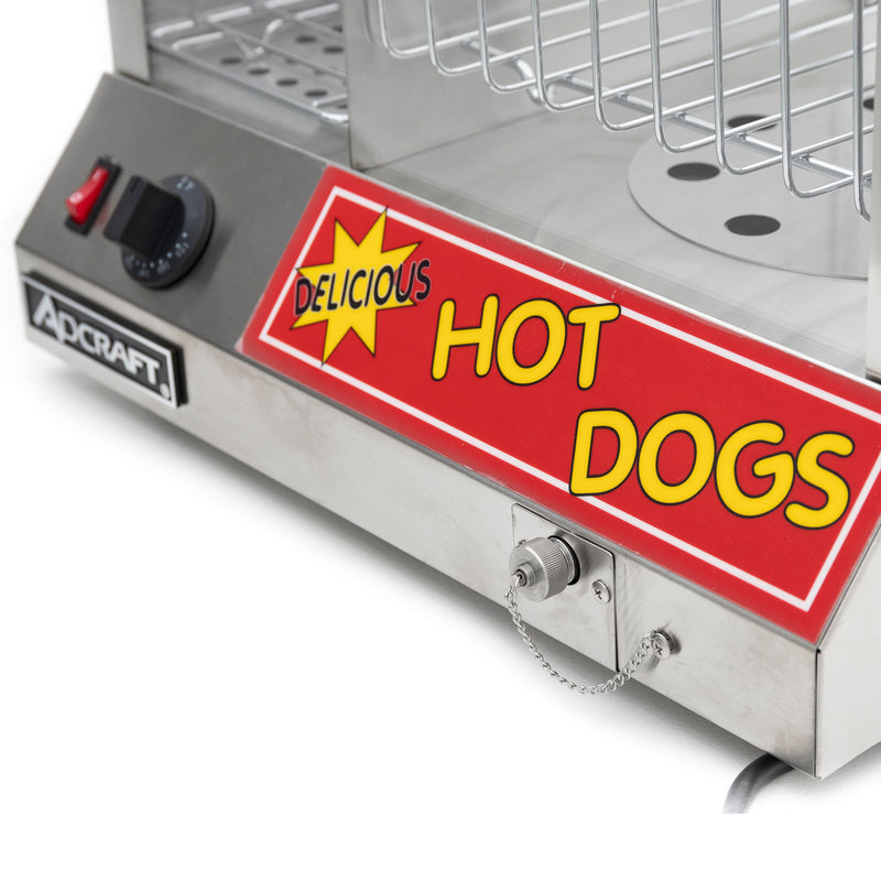 Adcraft Hot Dog Steamer, in Stainless Steel