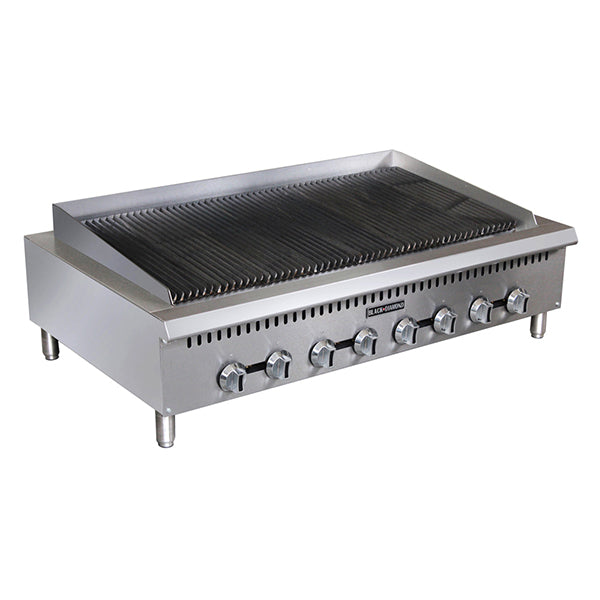 Black Diamond Heavy Duty Gas Charbroiler 48". Unit comes standard with 4-5" adjustable legs.