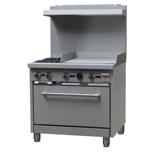 Black Diamond Gas Range/Griddle Combo - 36" Wide