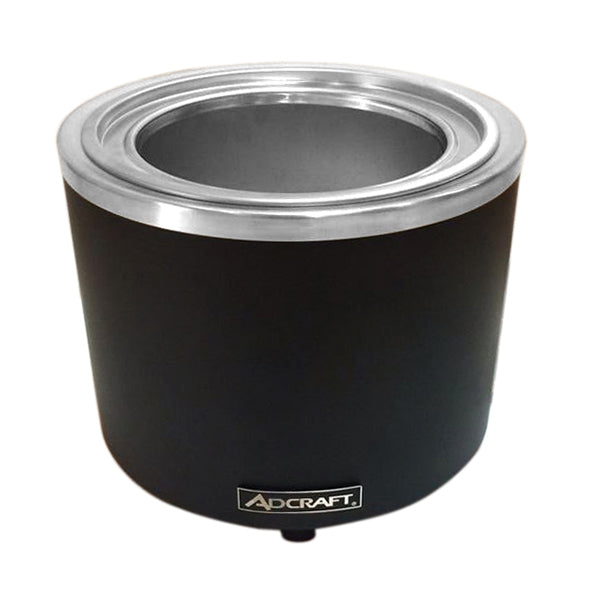 Adcraft Food Warmer/Cooker Black- Round 7/11 qt