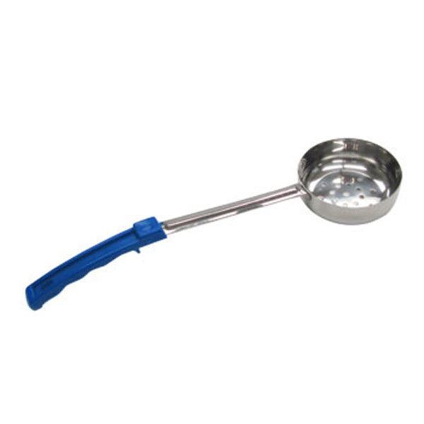 Adcraft One Piece Ladoon (8 oz.,perforated bowl, blue handle)