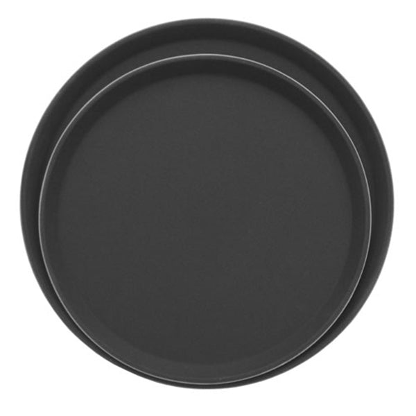 Adcraft Fiberglass Non-Skid Serving Tray 11" Round Black