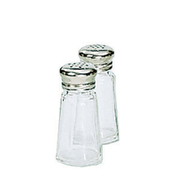 Adcraft Glass Salt and Pepper Shaker, 1 oz. capacity, 3" high