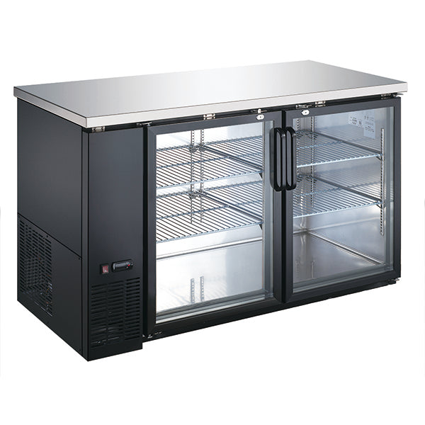 U-Star Back Bar Cooler 28" Depth - Glass Door, 59" Wide