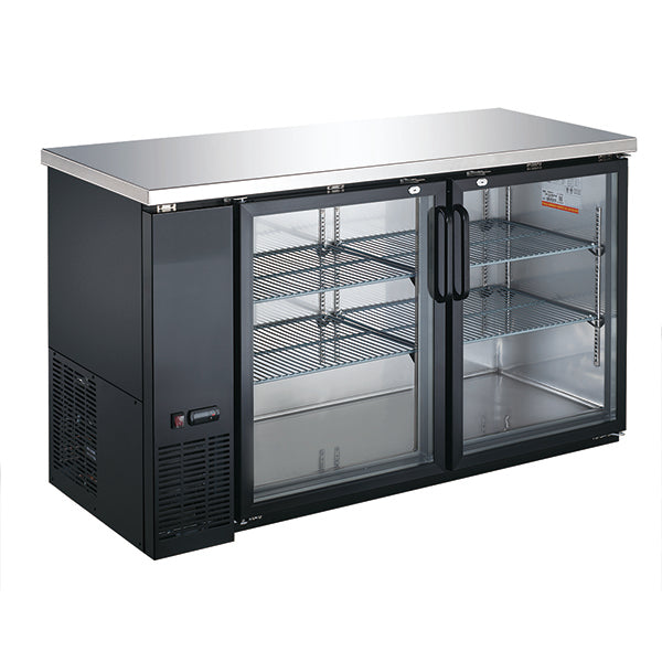 U-Star Back Bar Cooler 24" Depth - Glass Door, 60" Wide