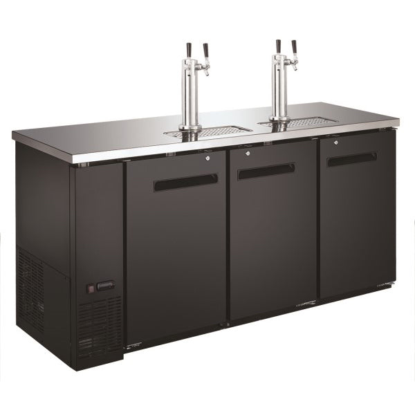 U-Star Kegerator/Beer Dispenser w/2 Double Tap Towers - 24"Depth x 72"Width