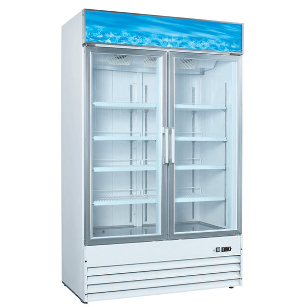 U-Star Swing Glass Door 49" Merchandiser Freezer - 2 Door, White