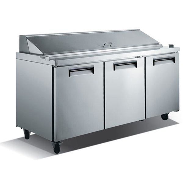 U-Star Refrigerated Salad/Sandwich Prep Table - 3 Door, 70"