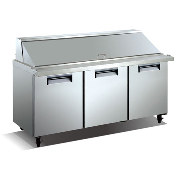 U-Star Refrigerated Mega Top Salad/Sandwich Prep Table - 3 Door, 66"