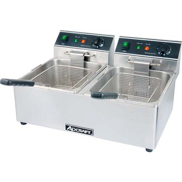 Adcraft Double Tank Fryer - 120V 6L