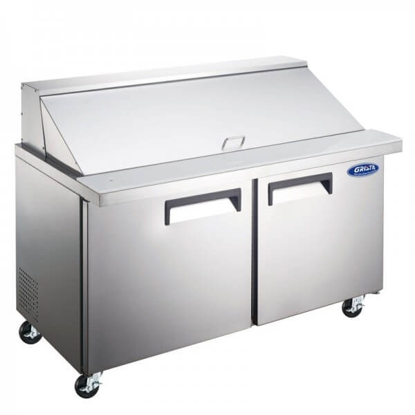 Grista Mega Top Salad Sandwich Prep Table - 2 Door, 12 Cu. Ft., 47 In