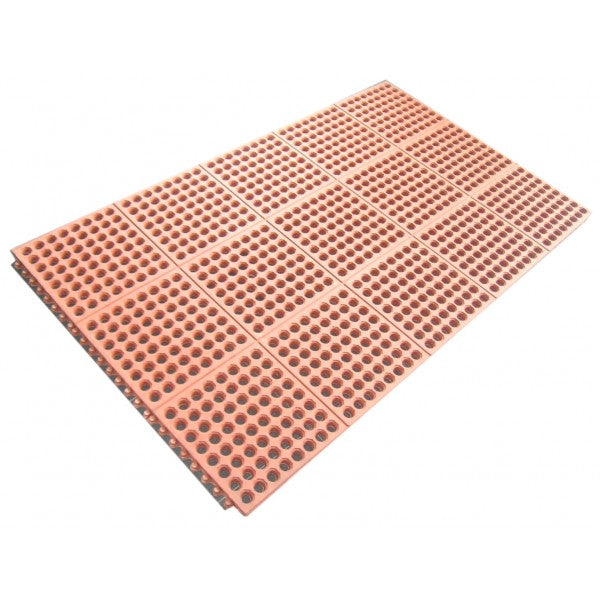 Adcraft 3' x 5' Terra Cotta Anti-Fatigue Floor Mat - 7/8" Thick